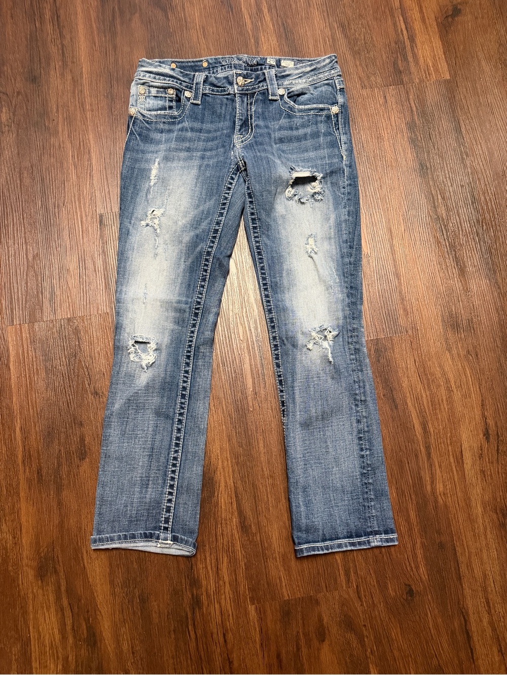 Miss Me Embellished Low Rise Sequin Crop Jeans (see description)